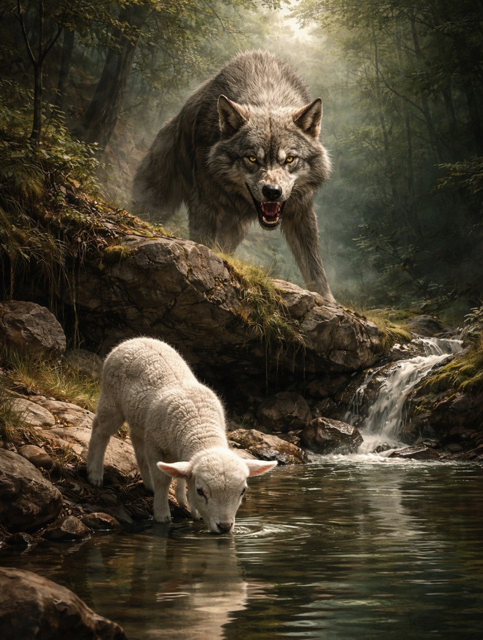 ‎قصة الذئب والحَمَل