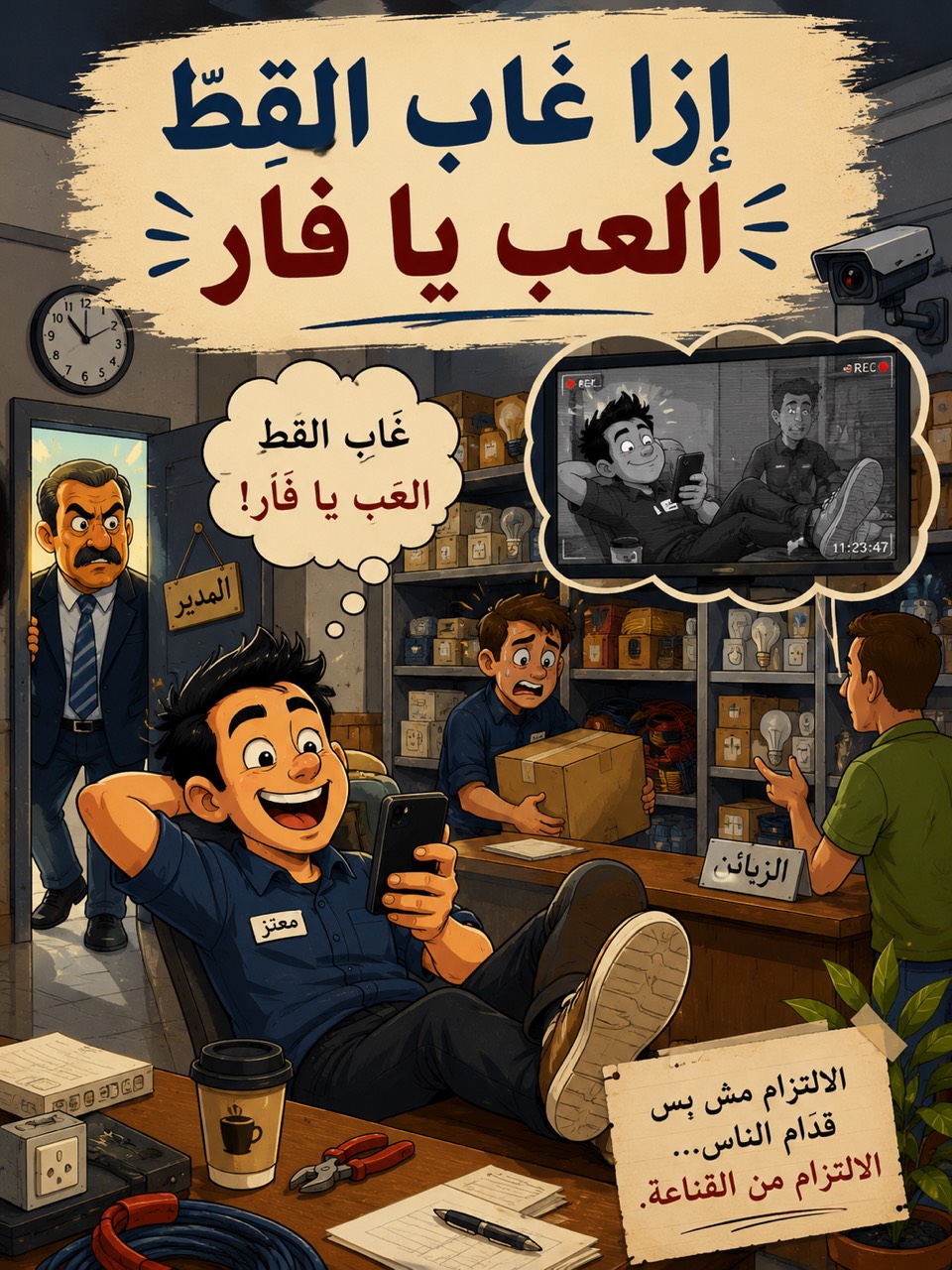 إزا غاب القط، العب يا فار/اللهجة الفلسطينية الأردنية