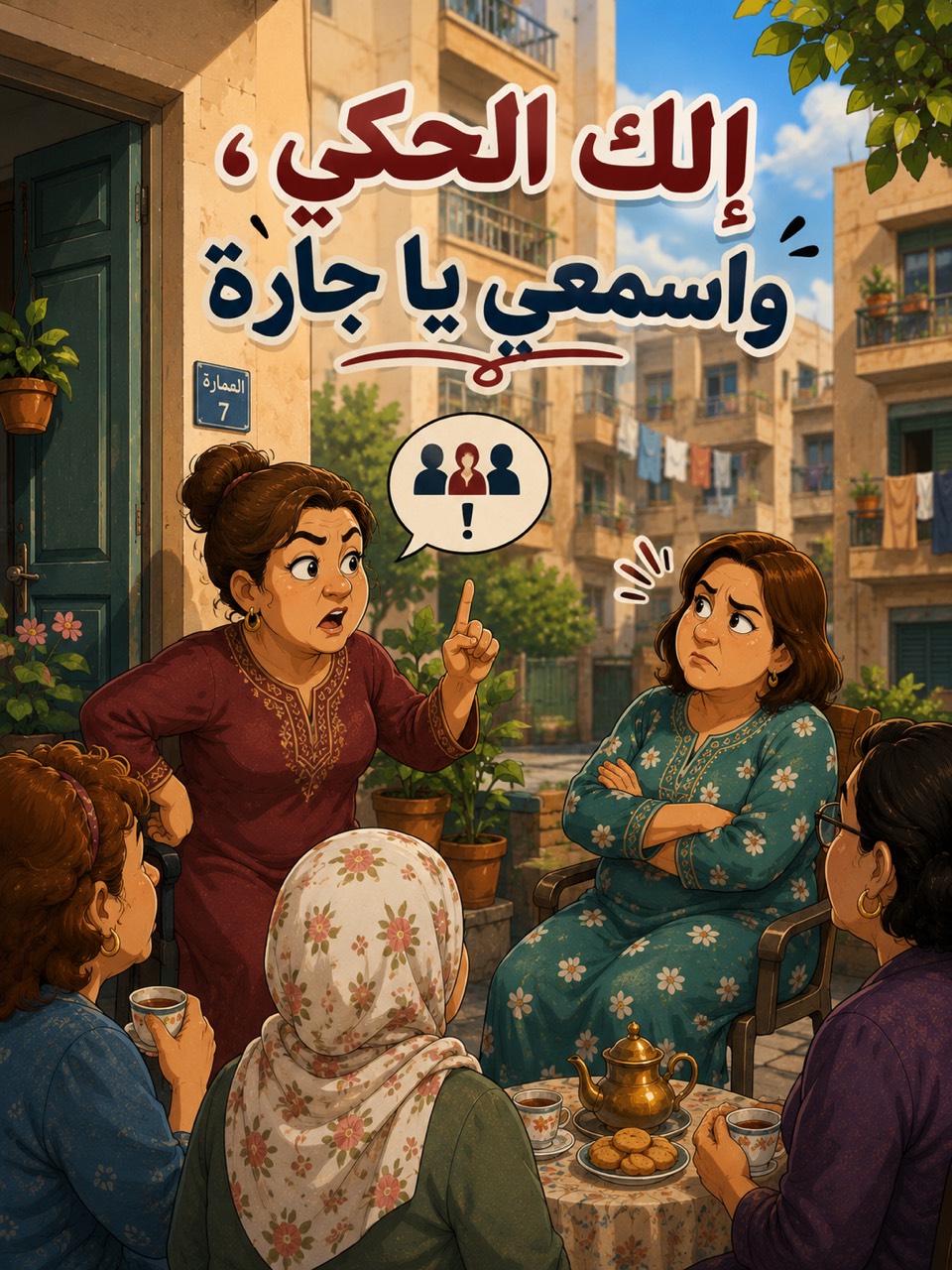 الحكي إلك، واسمعي يا جارة / اللهجة الفلسطينية الأردنية - قصة عربية