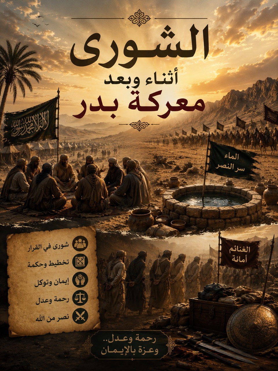 ‎الشورى أثناء وبعد معركة بدر - قصة عربية