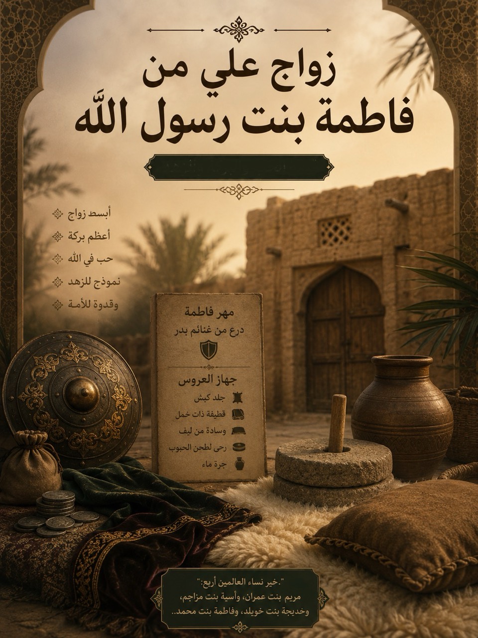زواج علي من فاطمة بنت رسول الله - قصة عربية