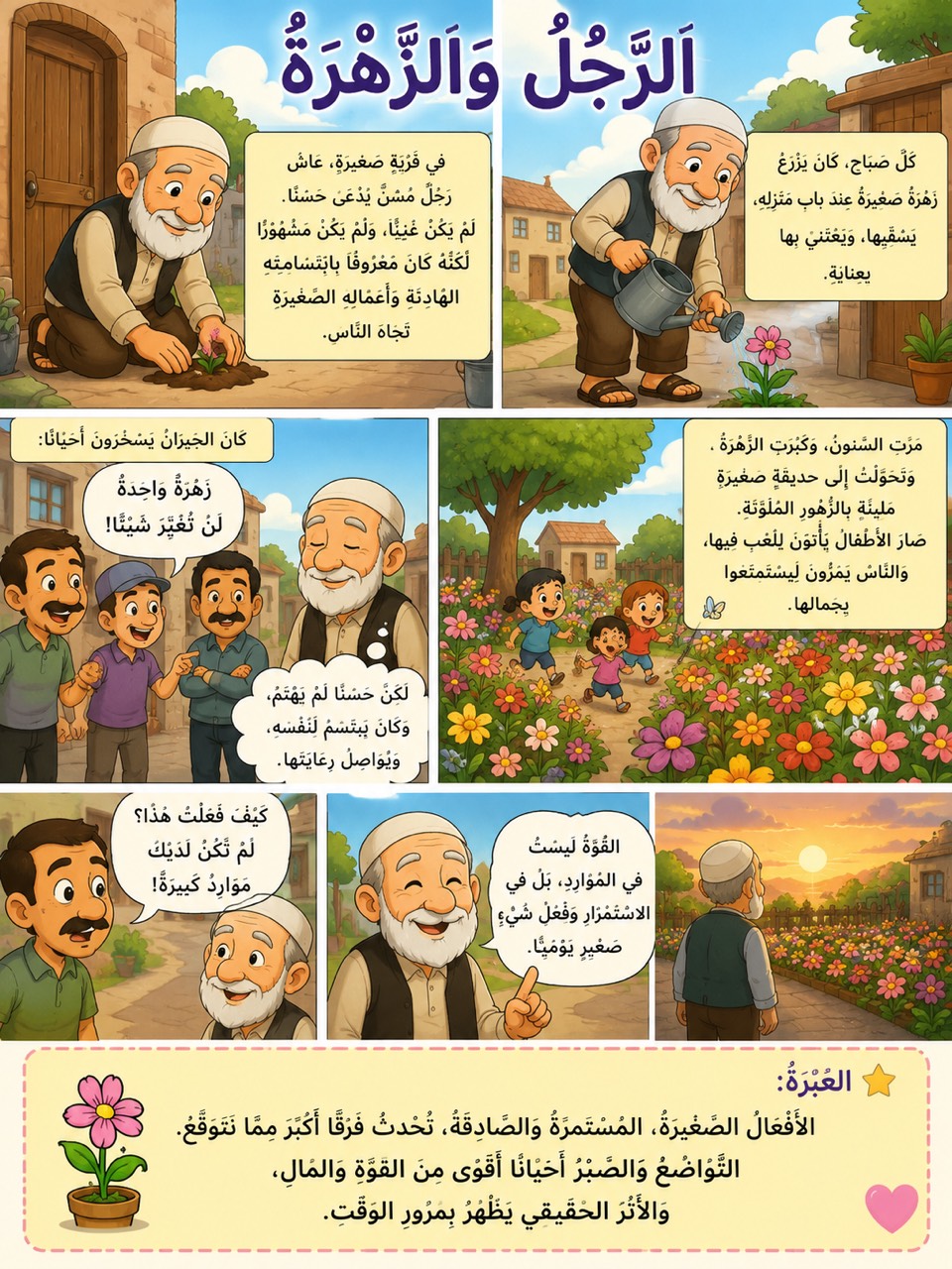 الرَّجُلُ وَالزَّهْرَةُ - قصة عربية