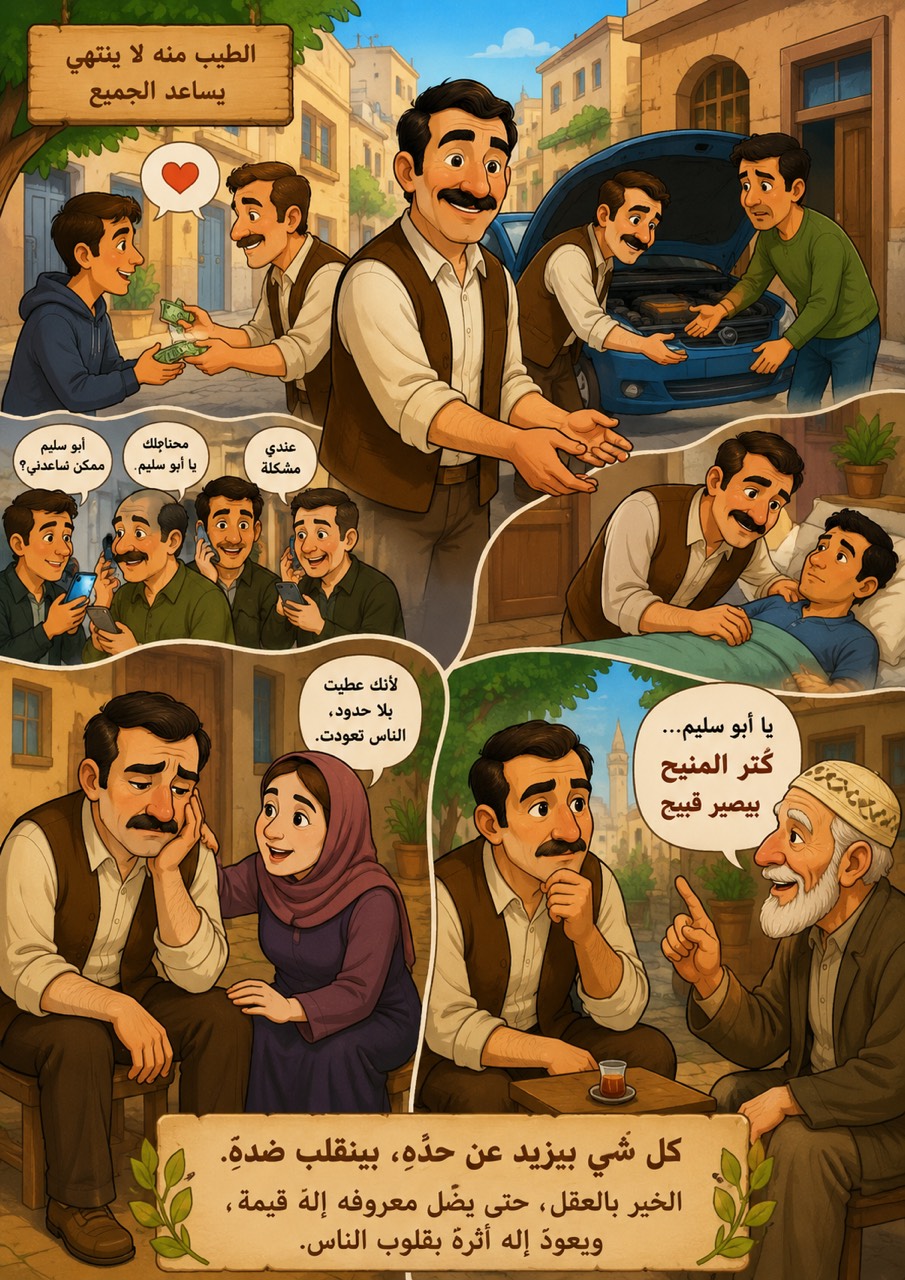 كُتُر المنيح بيصير قبيح-اللهجة السورية - قصة عربية