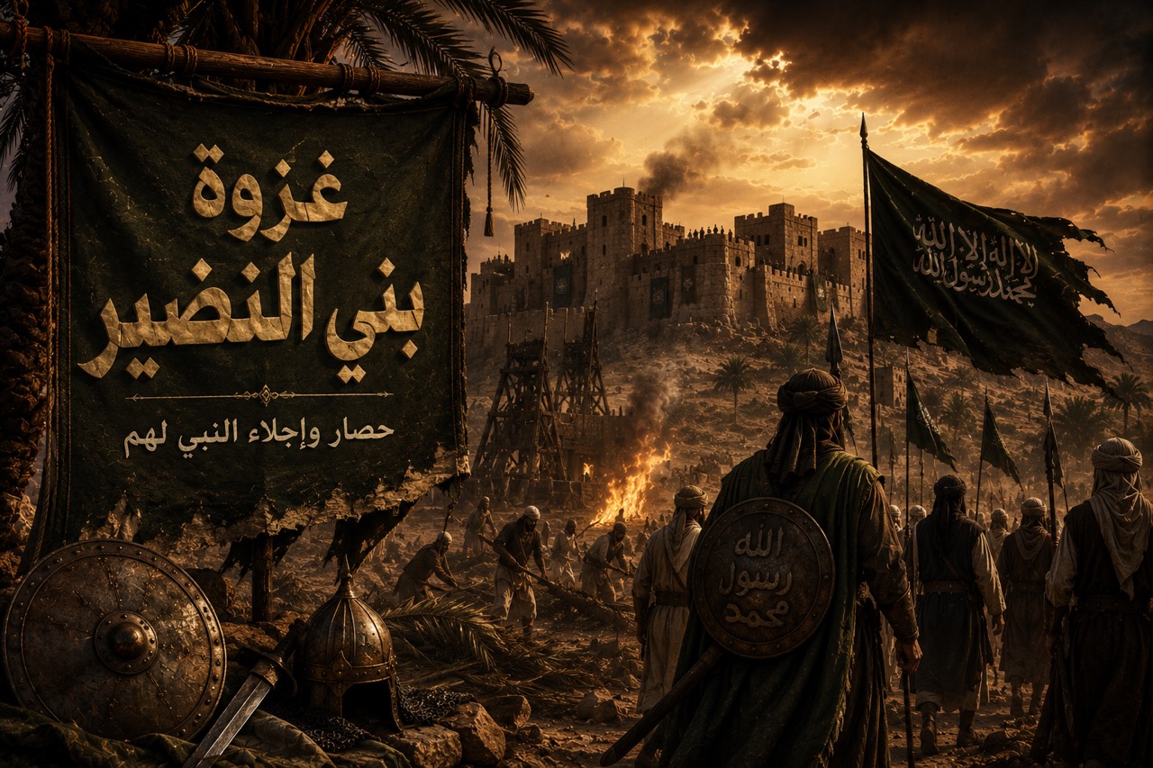 غزوة بني النضير، حصار وإجلاء النبي لهم - قصة عربية
