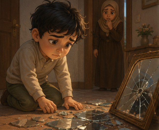 المِرْآةُ المَكْسُورَةُ - قصة عربية